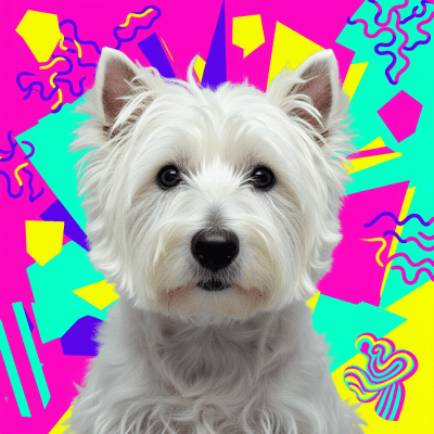 West Highland White Terrier Memphis Design