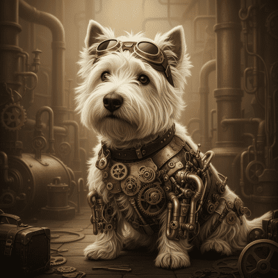 West Highland White Terrier Steampunk Mechanical