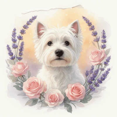 West Highland White Terrier Watercolor Sentimental
