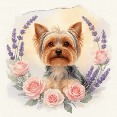 Yorkshire Terrier Watercolor Sentimental2
